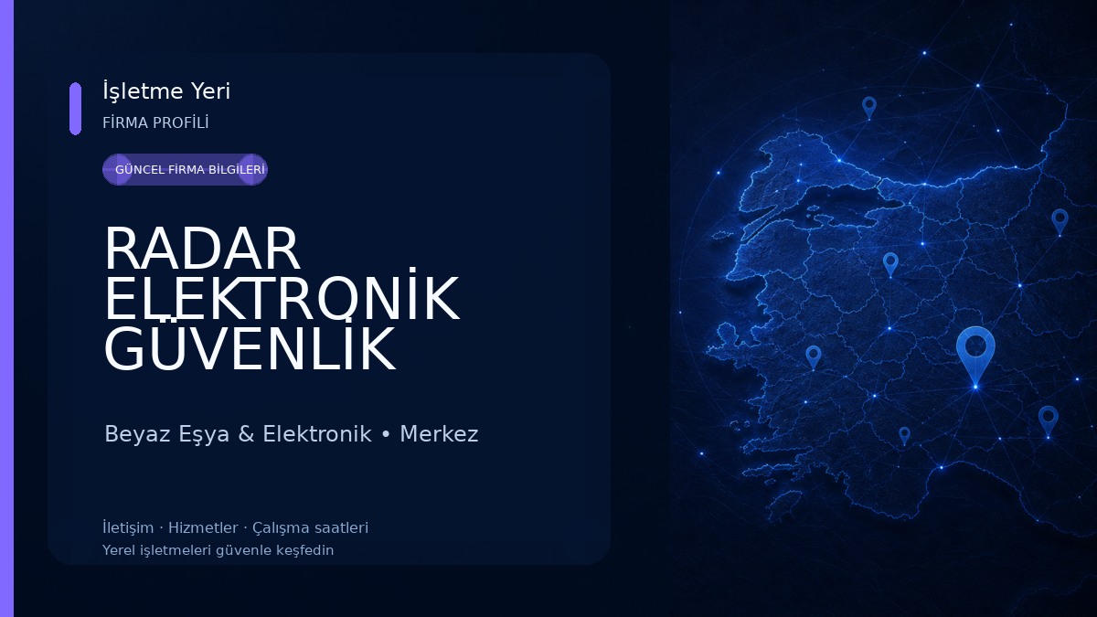 RADAR ELEKTRONİK GÜVENLİK Beyaz Eşya & Elektronik