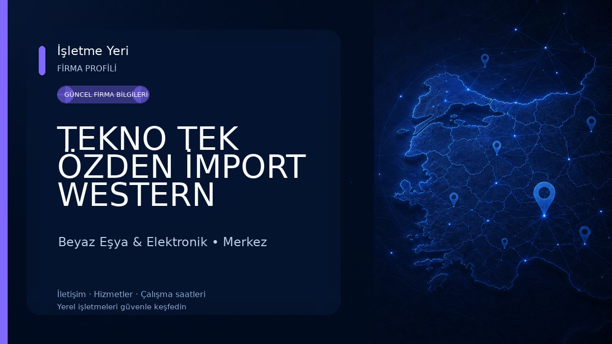 TEKNO TEK ÖZDEN İMPORT WESTERN UNION